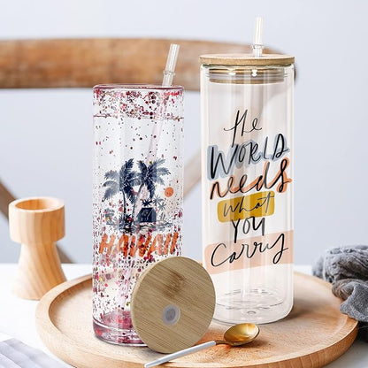 AGH 25OZ Snow Globe Glass Tumbler, 4 Pack Sublimation Glass - Image 6