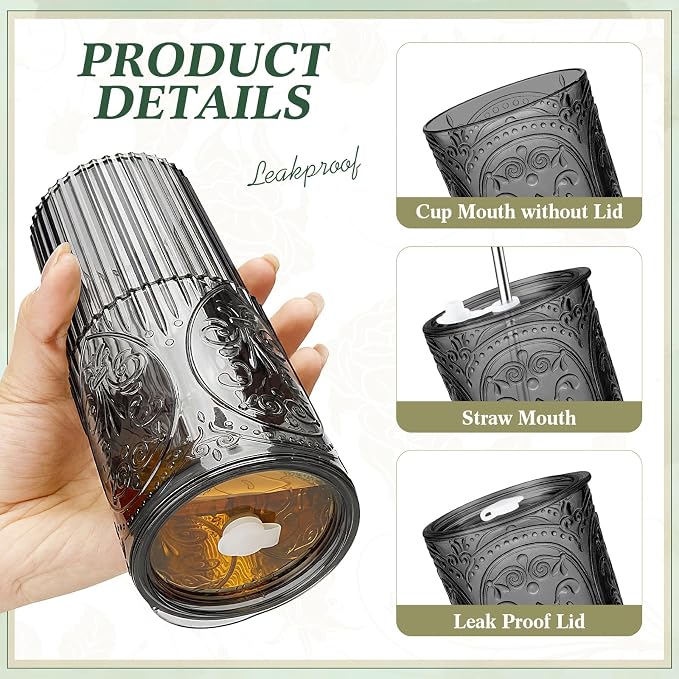 2 Set 20oz Vintage Plastic Tumbler - Image 3