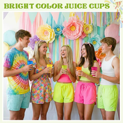 Patelai 150 Pcs Reusable Plastic Cups Drinking Cups Colorful Unbreakable Juice - Image 5