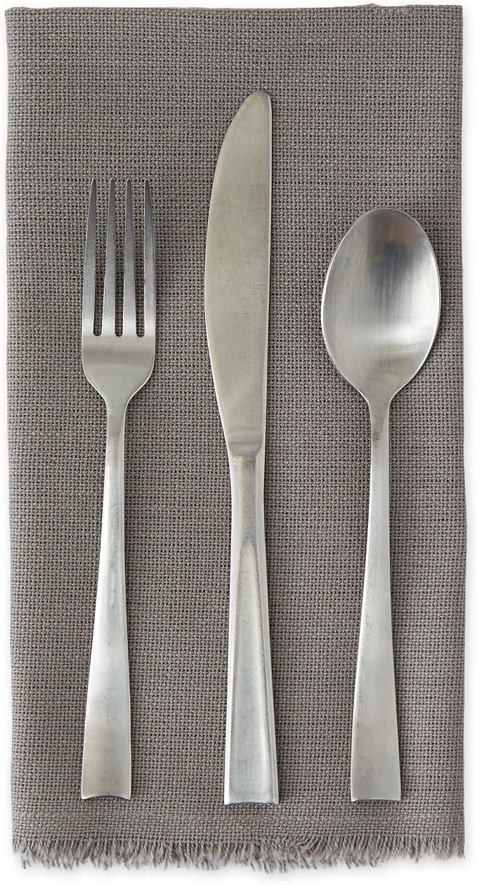 DII Everyday Collection, Fringed Solid Tabletop, Napkin Set, 6 Piece - Image 3