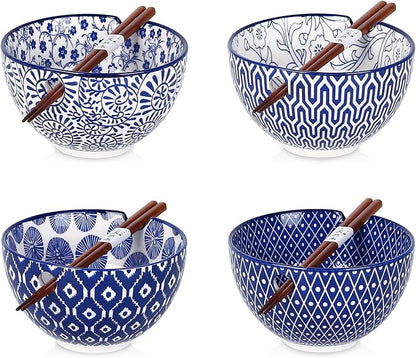 Selamica Ceramic Ramen Bowls Set, 15 OZ Noodle Bowls by Selamica