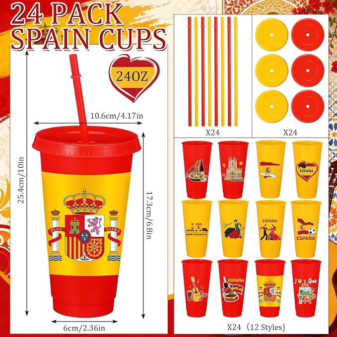 Skylety 24 Pcs Spanish Plastic Tumblers - Image 2