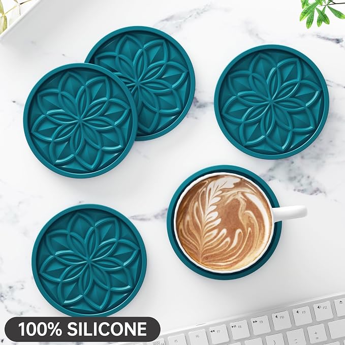 HFHOME Silicone Coasters Set - Image 4