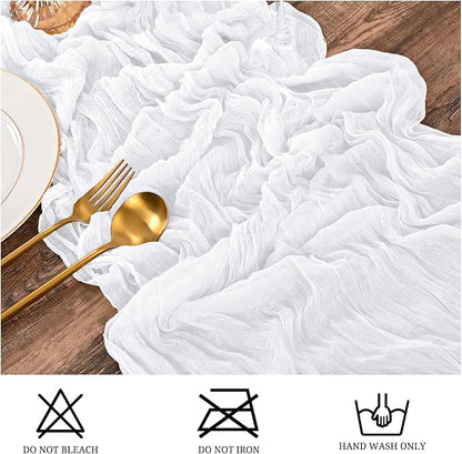 15 Pack White Table Runner 17 x 108inch Cheesecloth Table Runner Boho Gauze - Image 4