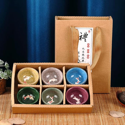 Skyley 6 Pieces Korean Soju Shot Glasses Sets Porcelain Cups Korean Ceramic - Image 7