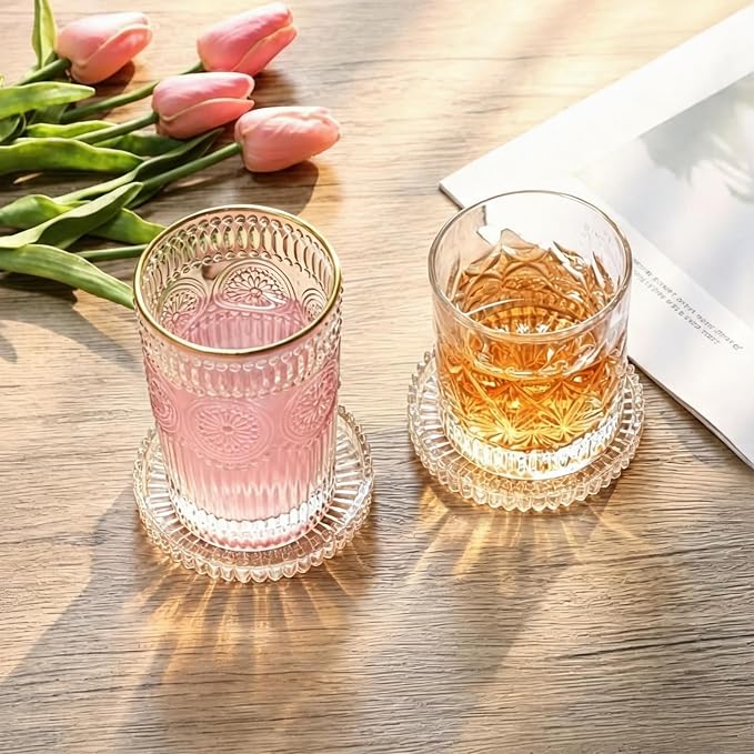 Modern Clear Coasters Set of 2- Glass Cup Coaster - Image 2