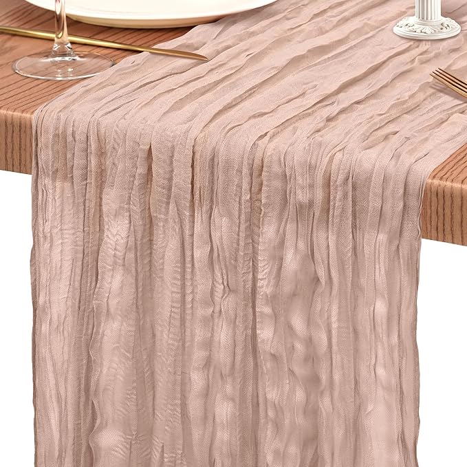 30 Pack Cheesecloth Table Runner 10FT Dusty Pink Table Runner Boho Gauze Cheese - Image 9