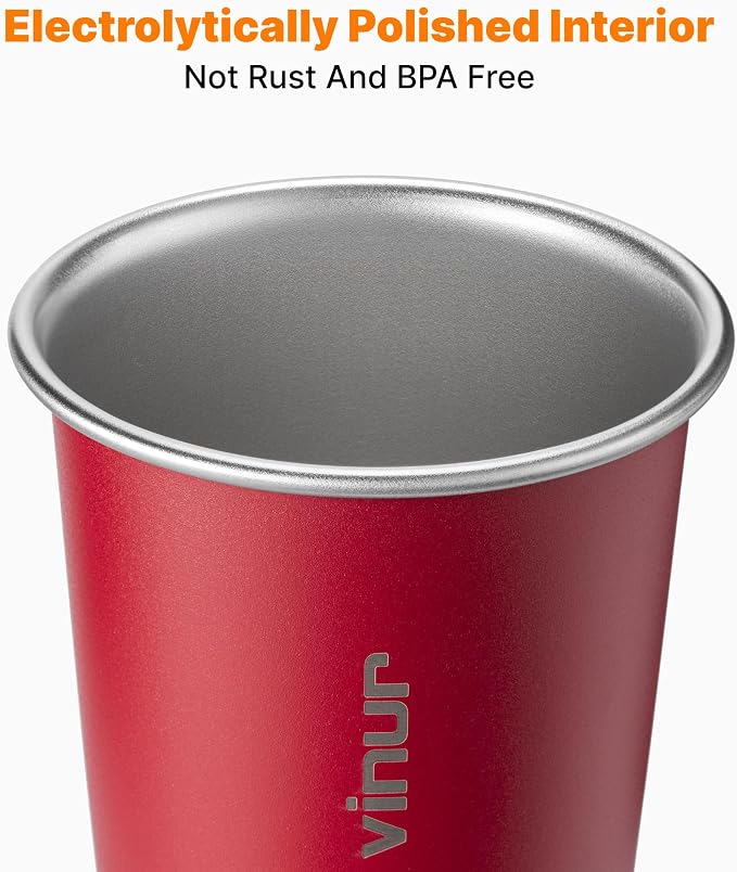 20 oz Stainless Steel Cups-Colorful Stackable Metal Drinking Glasses 6 Pcs | - Image 4