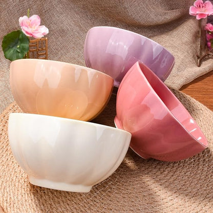Ceramic Rice Bowl Set of 4 Porcelain Sushi Bowls for Sushi Sauce 4.72 Inch Assorted Colors Microwave Safe Smooth Glazed Finish Simple Design