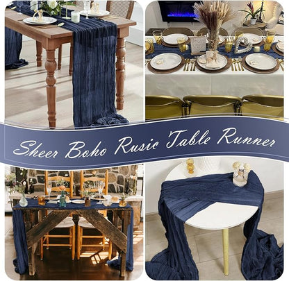 15 Pack Navy Blue Cheesecloth Table Runner 17 x 108 inch Cheese Cloth Table - Image 7
