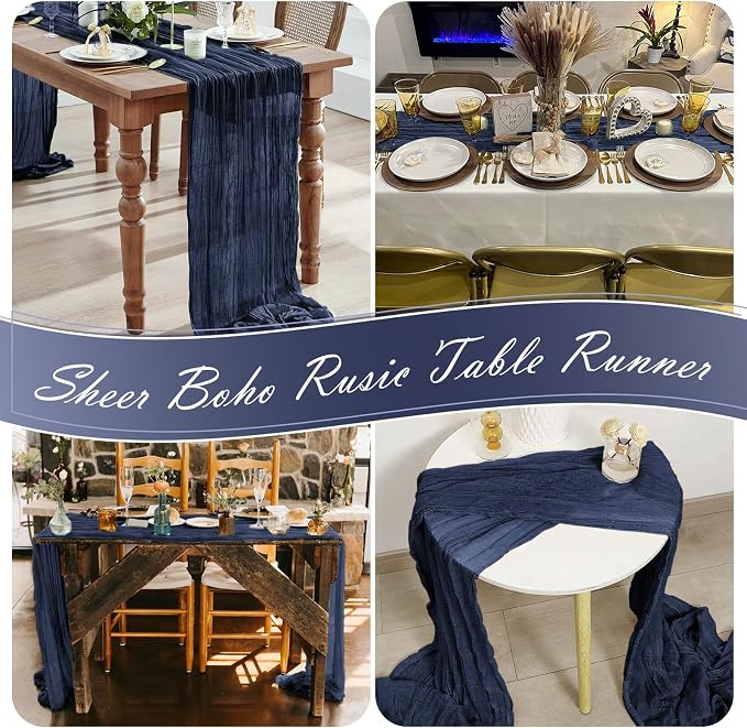 30 Pack Navy Blue Cheesecloth Table Runner 17 x 108 inch Cheese Cloth Table - Image 7