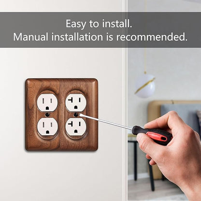 Decorative Outlet Covers Solid North American Walnut Plug Plate Covers, Electrical Wall Plates for Outlets