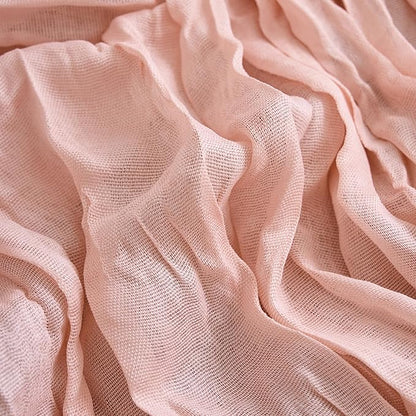 Asee'm 2pcs Cheesecloth Table Runner 120 Inches Dusty Pink Boho Gauze Cheese - Image 5