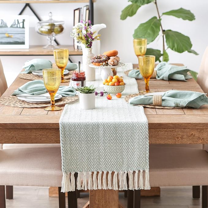 DII Woven Basic Tabletop Collection Chevron Table Runner - Image 4