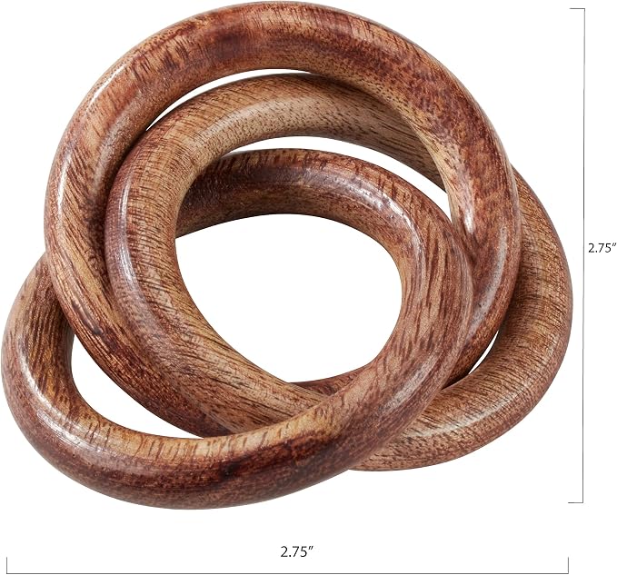 Saro Lifestyle Wooden Interlock Napkin Rings - Image 3