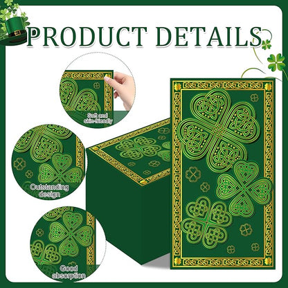 St. Patrick's Day Napkins - 100 Pcs Green Shamrock Saint Paper Disposable Party Decorations Bulk Lucky Four-leaf Clover Celtic Knot Irish Decorative Dinner Guest Cocktail Table Decor Supplies