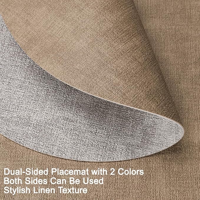 Faux Leather Placemats Set of 4, Dual Sided - Image 2