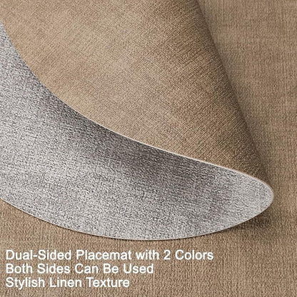 Faux Leather Placemats Set of 4, Dual Sided - Image 2