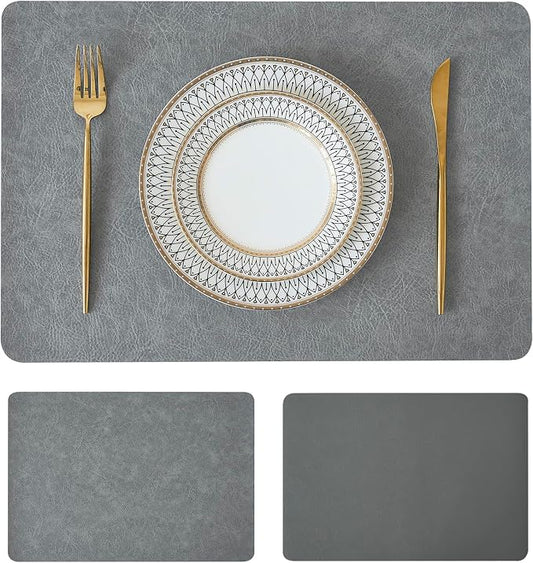 Leetaltree Reversible Faux Leather Placemats Set of 2, 12x17 Inch – by Leetaltree-ArtatEveryTable