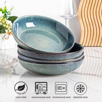 AmorArc 8.5’’ Ceramic Pasta Bowls Set of 4, 36oz Large Stoneware Bowls Set | - Image 6