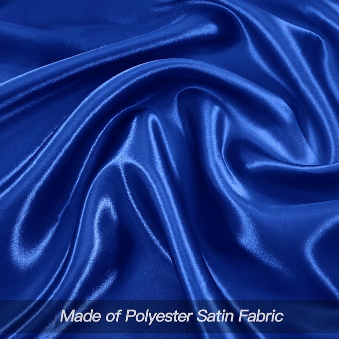 P Pothuiny 12 Pcs Royal Blue Satin Napkins 17 x 17 in, Satin Cloth Napkins | - Image 4