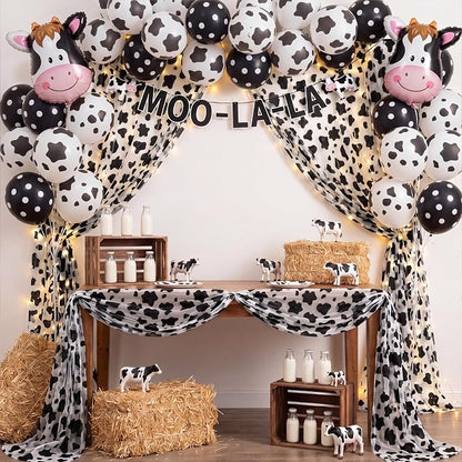 4 Pcs Cow Print Table Runners 29 x 70 inch Cow Print Glitter Lace Table Runner - Image 4