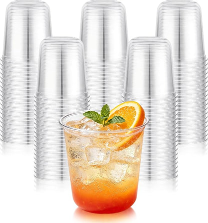 KesaPlan 150 Pcs 12oz Plastic Clear Cups, Disposable Wine Cocktail Glasses | by KesaPlan