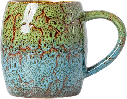 Handmade 22oz Ceramic Coffee Mug, Ergonomic Large Handle, Ideal Gift by XIYUANJI