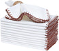 Bedding Craft Cotton Cloth Dinner Napkins Set of 12 – 18x18 Chili Oil Red Cloth Napkins with Blanket Stitch Selvedge – Washable Fabric Napkins for Wedding Tables, Banquets, Parties & Restaurants