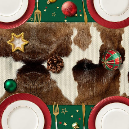 Cow Print Table Runner Seasonal Spring Fall Kitchen Dining Linen Table - Image 5