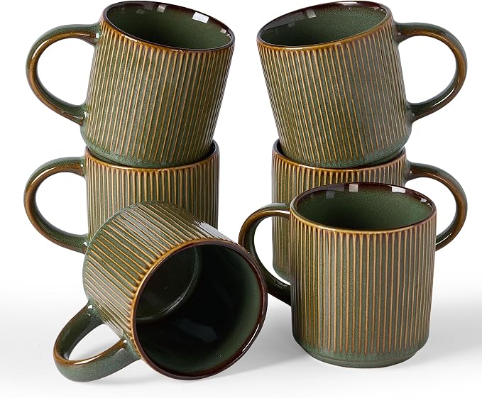 famiware Coffee Mug Set for 6, Star 12 oz Catering Mugs Cup Set by Famiware