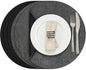 Myir JUN Round Placemats, Dual Sided Faux Leather Place Mats Set of 6 Indoor/Outdoor Non-Slip Washable Table Mats (Gray Black, Set of 6)
