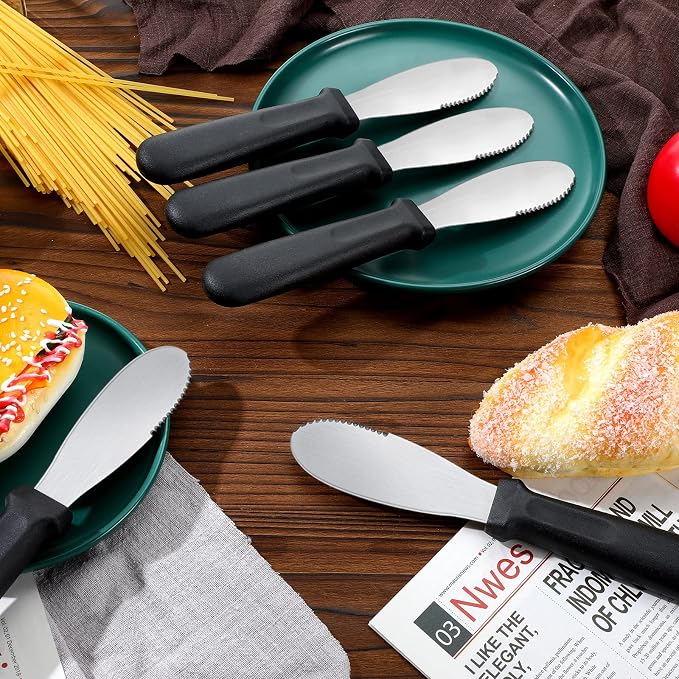12 Pcs Butter Spreader Knives Wide Blade Stainless Steel Cheese Spreader Knife - Image 6