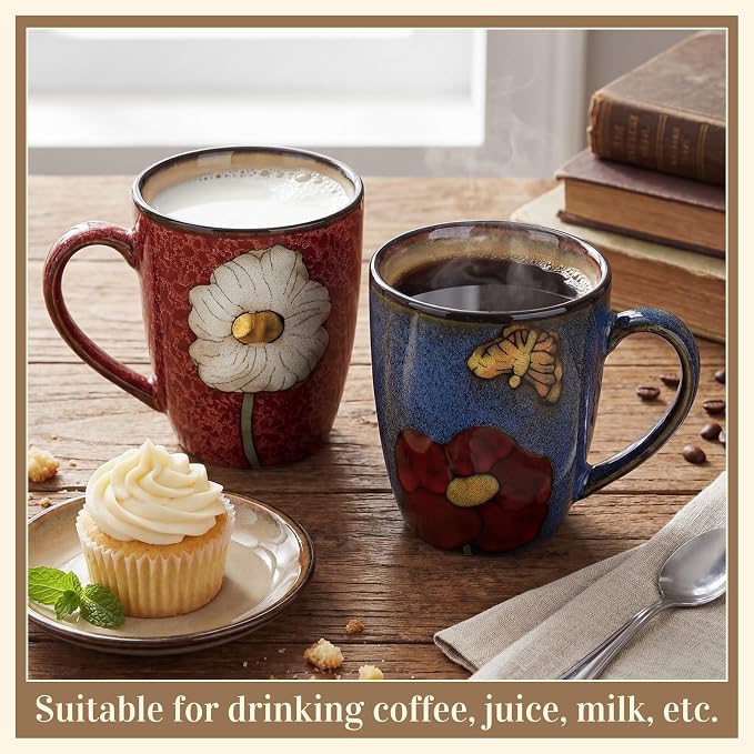 Maxdot 12oz Ceramic Coffee Mugs, Glazing Process Coffee Cup - Image 3