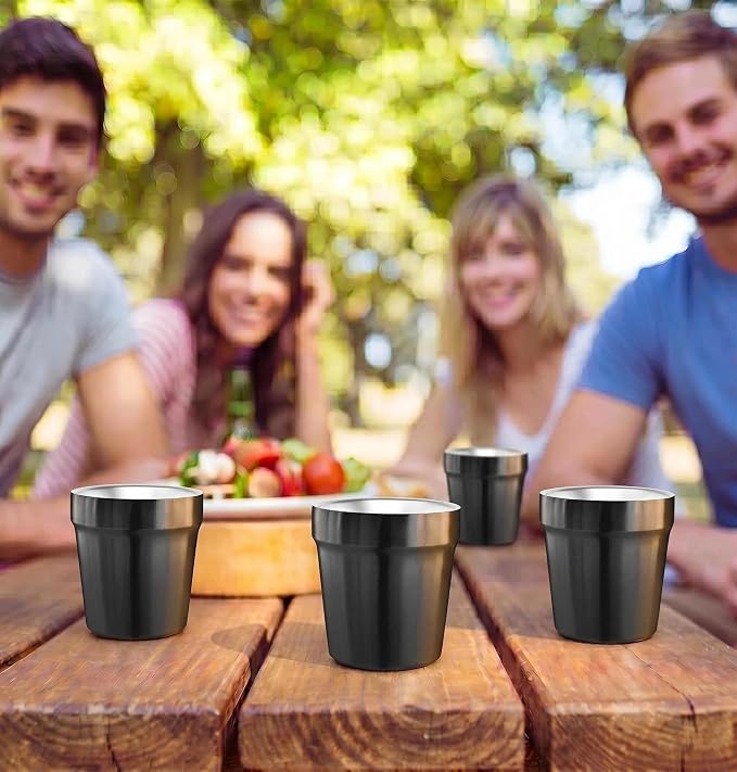 Youda Stainless Steel Double Walled Insulated Cups Stackable, 6oz Coffee - Image 7