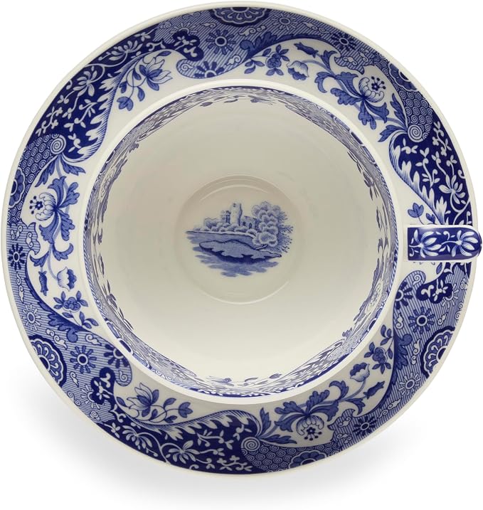 Portmeirion Spode Blue Italian Teacup and Saucer, 20-ounce Capacity, Jumbo Tea - Image 5