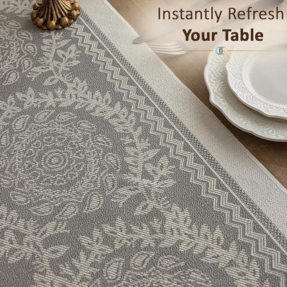 Farmhouse Boho Rustic Neutral Table Runner Decor - Image 2