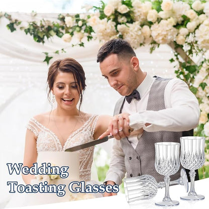XUWAIDSGN 24 Pcs 7oz Plastic Vintage Wine Glasses Drinking Glasses Unbreakable - Image 6
