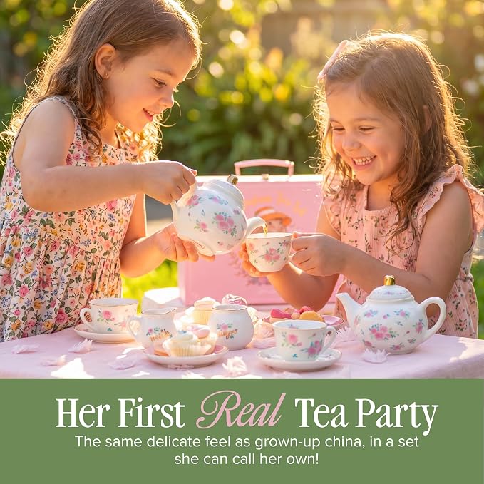 Giggle & Honey® White Floral Tea Party Set - Image 2