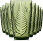 Green Drinking Glasses Set of 8, 16 oz Glass Cups, Vintage Fern Glassware | by QELVIO