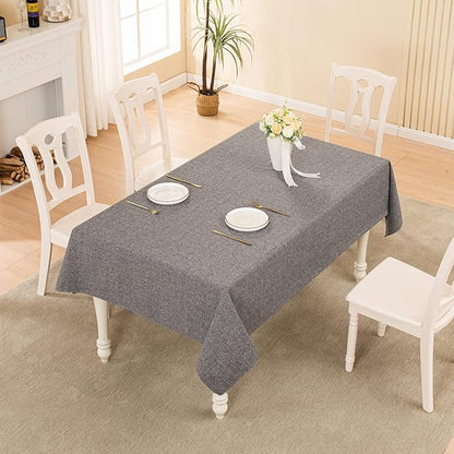 BALCONY & FALCON Square Tablecloth - Small Waterproof Table Cloth, Wrinkle Resistant Table Cover Linen Fabric Tablecloths for Dining Kitchen Wedding and Outdoor Decoration (Gray, 55"x55")