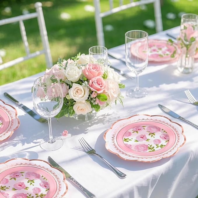 WRAPAHOLIC 25Pcs Floral Paper Plates - Image 6
