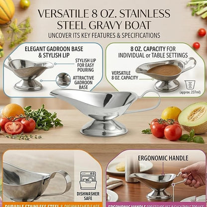 Stainless Steel Gravy Boat – Elegant Sauce Server - Image 4