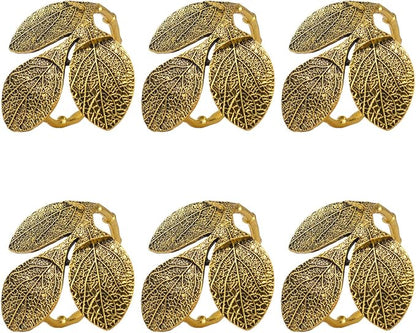 Gold Leaves Napkin Rings for Wedding Party and Daily Use, holiday table by Joyindecor