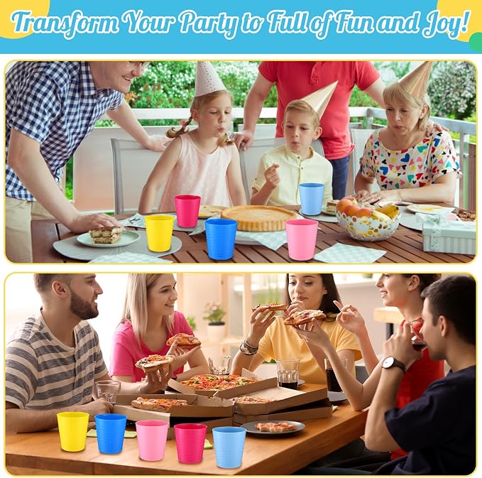 Eccliy 36 Pcs Kids Cups Bulk, 8 oz Plastic Toddler Drinking Cups Unbreakable - Image 5
