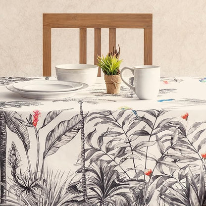 Maison d' Hermine Table Cloth Rectangle Table 100% Cotton 60 x 120 Inches Fall Tablecloth Reusable Everyday Use for Thanksgiving Christmas Decorations Dining Farmhouse Party (Amazonia)