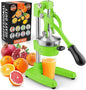 Zulay Kitchen Cast-Iron Orange Juice Squeezer - Heavy-Duty, Easy-to-Clean, Professional Citrus Juicer - Durable Stainless Steel Lemon Squeezer - Manual Citrus Press & Orange Squeezer (Light Green)