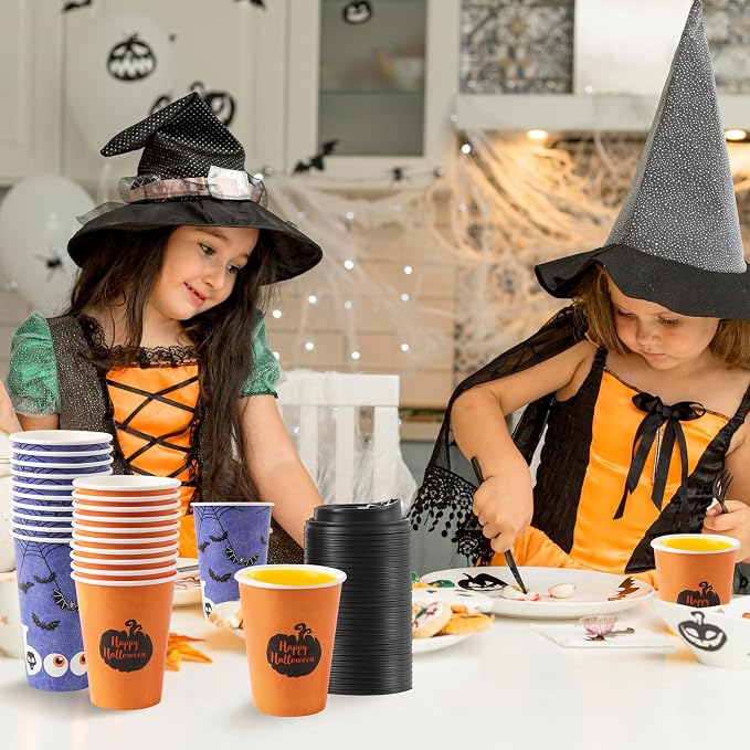 Tamone 100 PACK Halloween Cups 12OZ Disposable Coffee Cups - Image 7