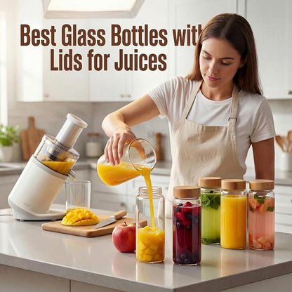 16 oz Round Glass Juice Bottles - Image 4