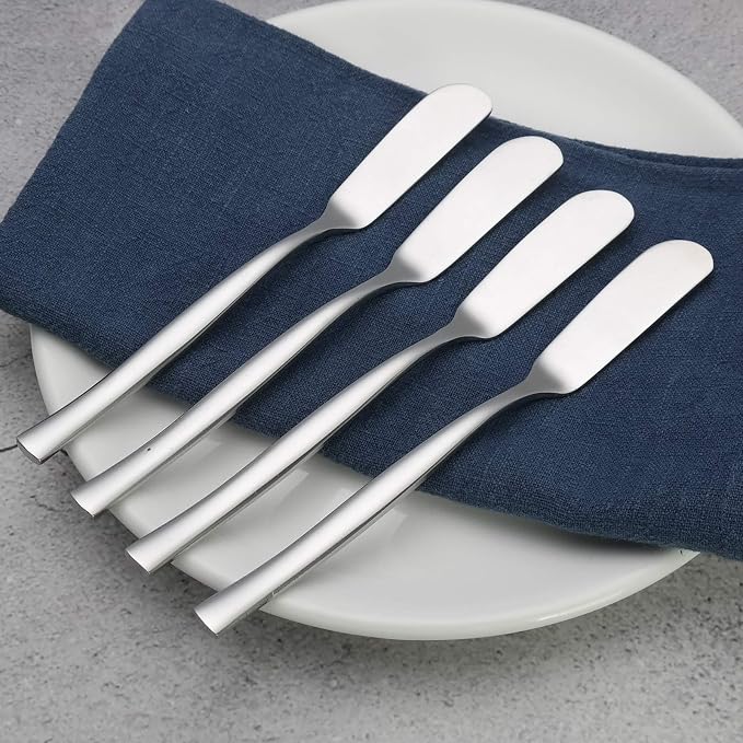 Stainless Steel Butter Knife Set of 12, Spreader Knives - Image 3